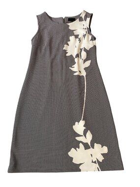Worthington Black & White Sheath Dress Floral Pattern Size 10